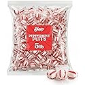 Soft Peppermint Puffs & Mint Candy 5LB Bulk Individually Wrapped - Classic Melt-in-Your-Mouth Candy For Office, Parties, Buffets and Birthdays