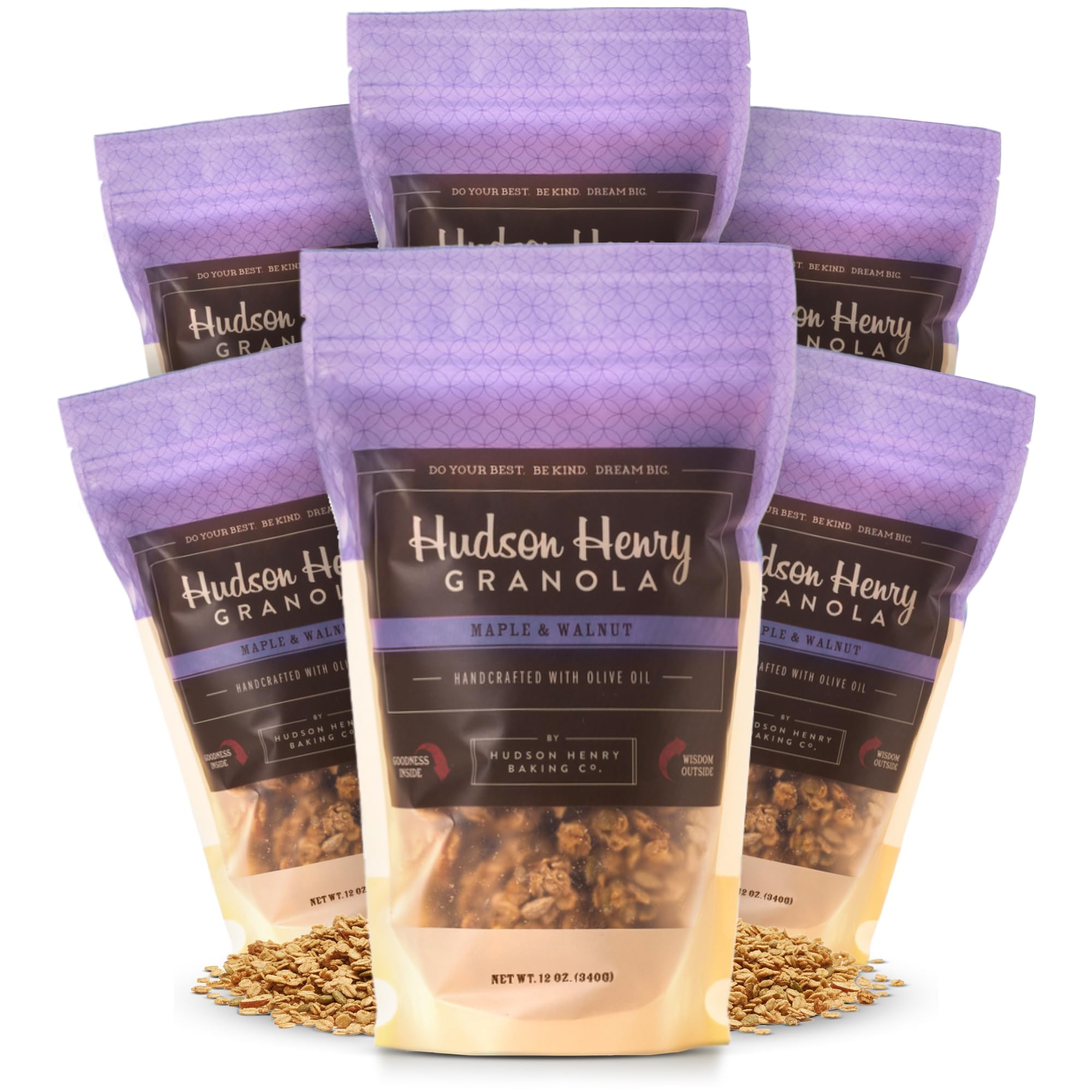 Hudson Henry Maple Walnut Granola | Gluten Free Granola with Nuts and Seeds | Vegan, Non-GMO & Small Batch Baked with Pure Maple Syrup & Extra Virgin
