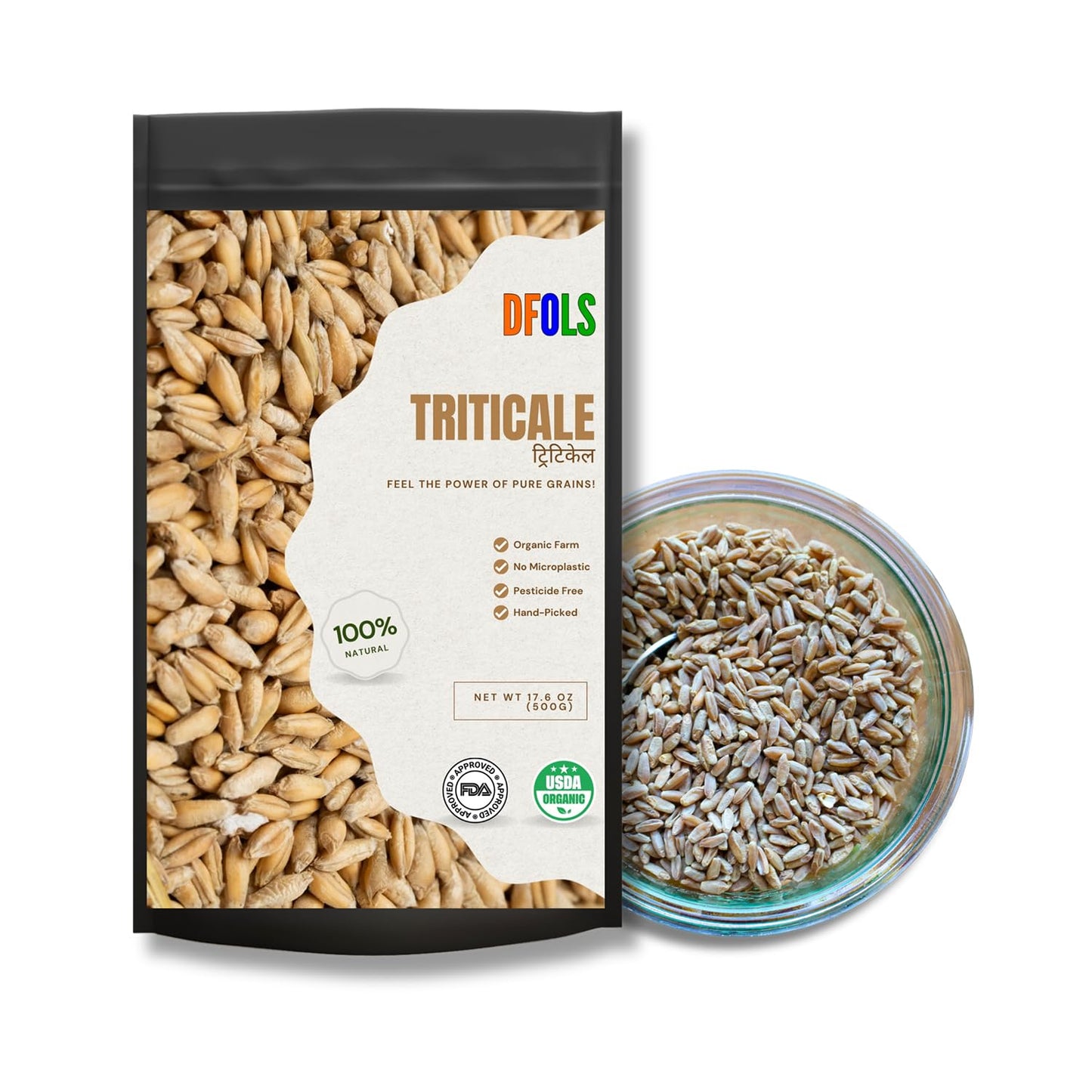 DFOLS Triticale Whole Grain Mild Nutty Wheat Rye Flavor for Cooking 0.55lb 8.82oz (250g) Premium Quality ???????