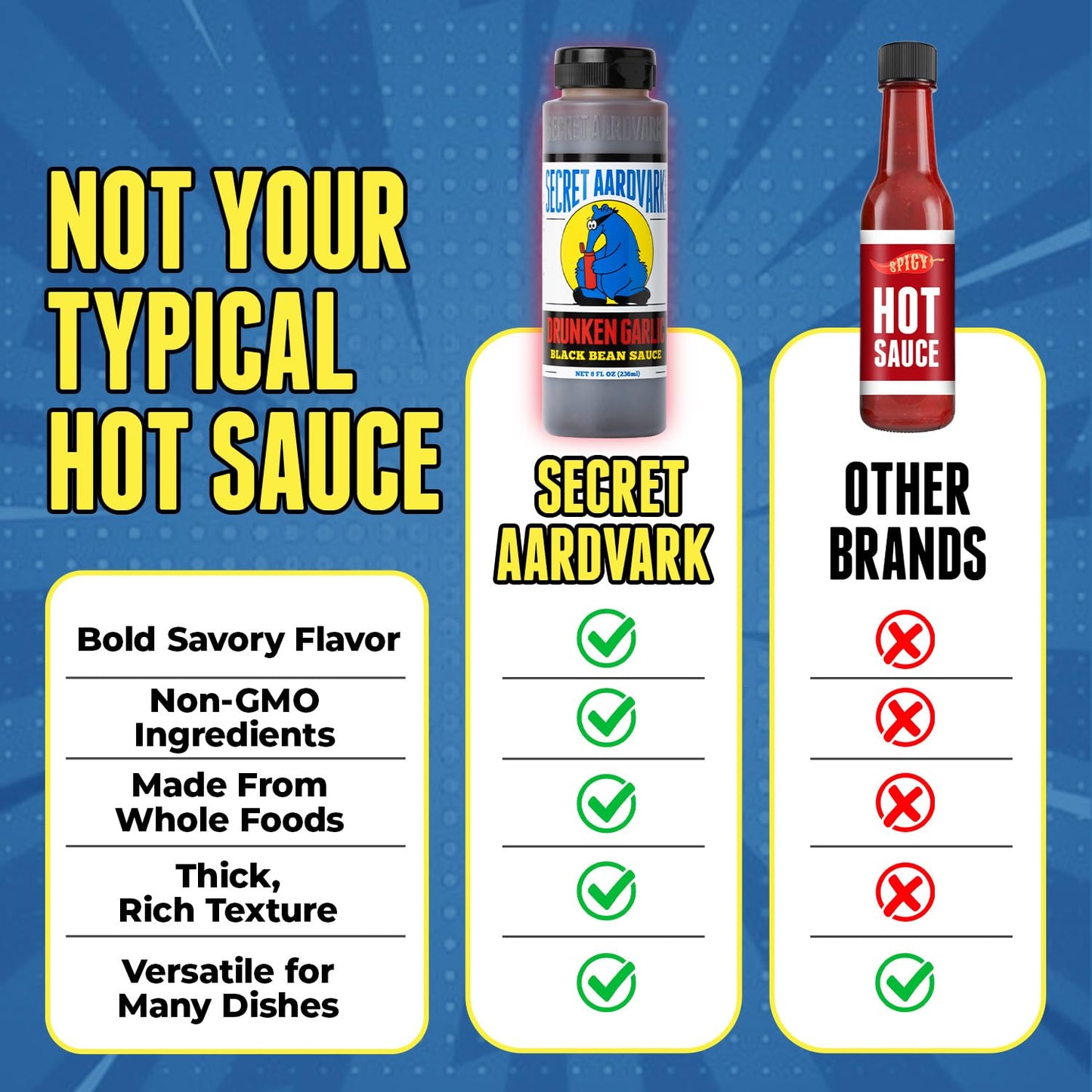 Secret Aardvark Drunken Garlic Black Bean Sauce, Low Carb, 8 fl oz