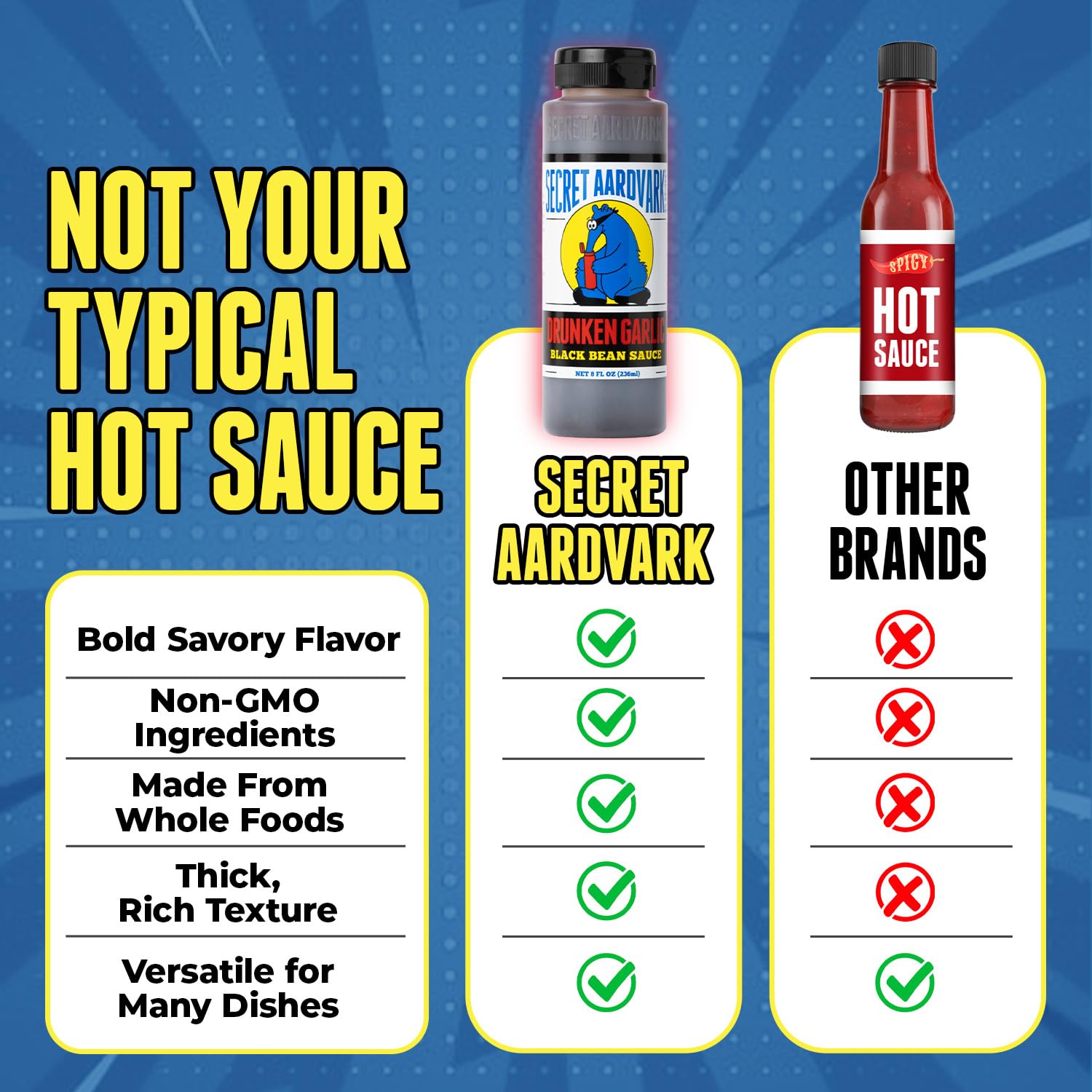 Secret Aardvark Drunken Garlic Black Bean Sauce, Low Carb, 8 fl oz