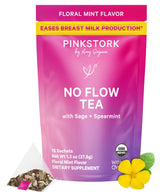 Pink Stork No Flow - Organic Sage Tea to Dry Up Breast Milk Supply and Decrease Milk Production, Stop Breastfeeding, Wean Lactation Naturally