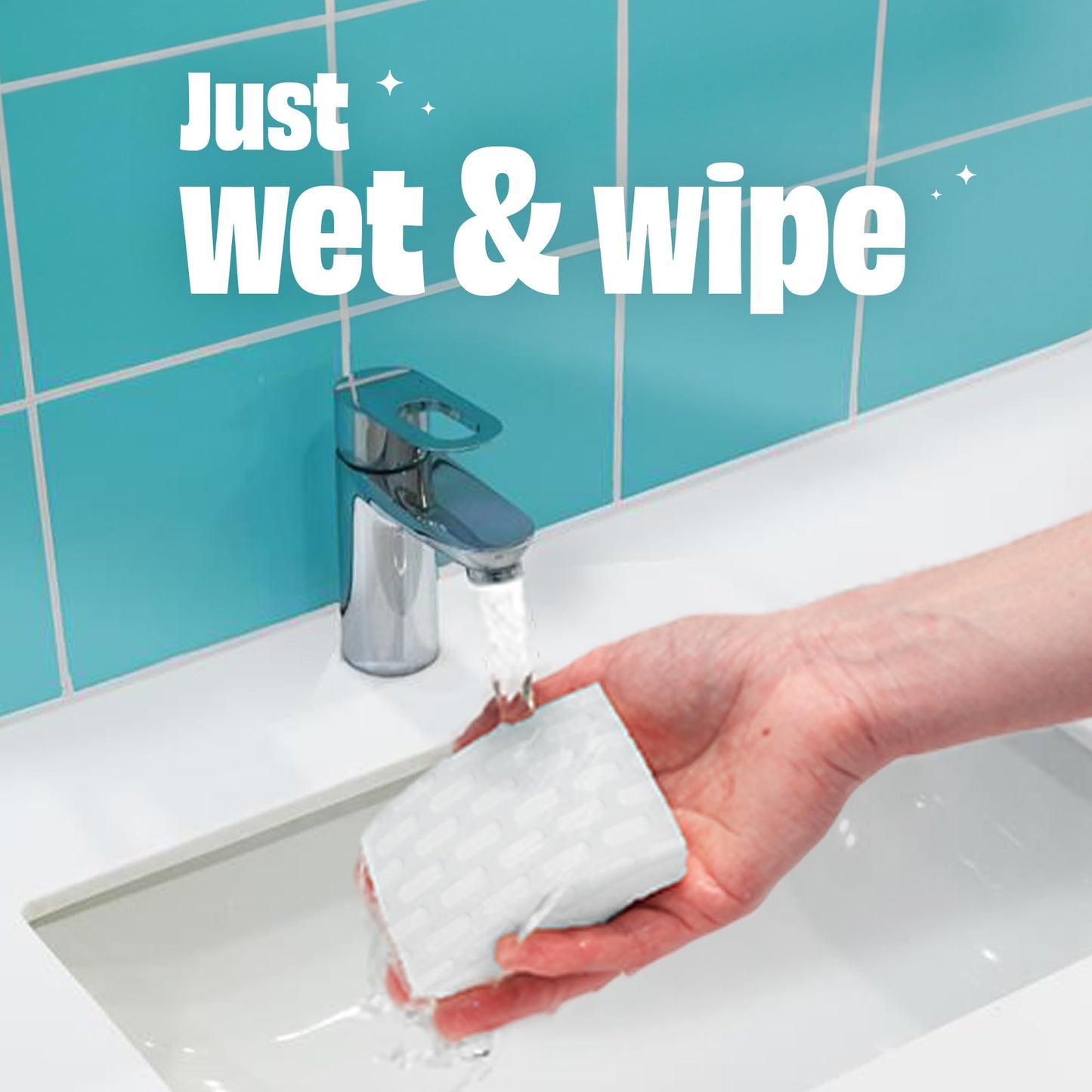 Scrubbing Bubbles Easy Clean Quick Eraser, Multipurpose Durable Bathroom Cleaner Sponge for Shower and Tub Tiles, Sinks, Faucets, Counters, Toilets