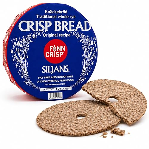 Finn Crisp Siljans Round Rye Crispbread 14oz | Knäckebröd From Finland | Multipack of Authentic Finnish Sourdough Crispbreads | Rye Hardtack | Large