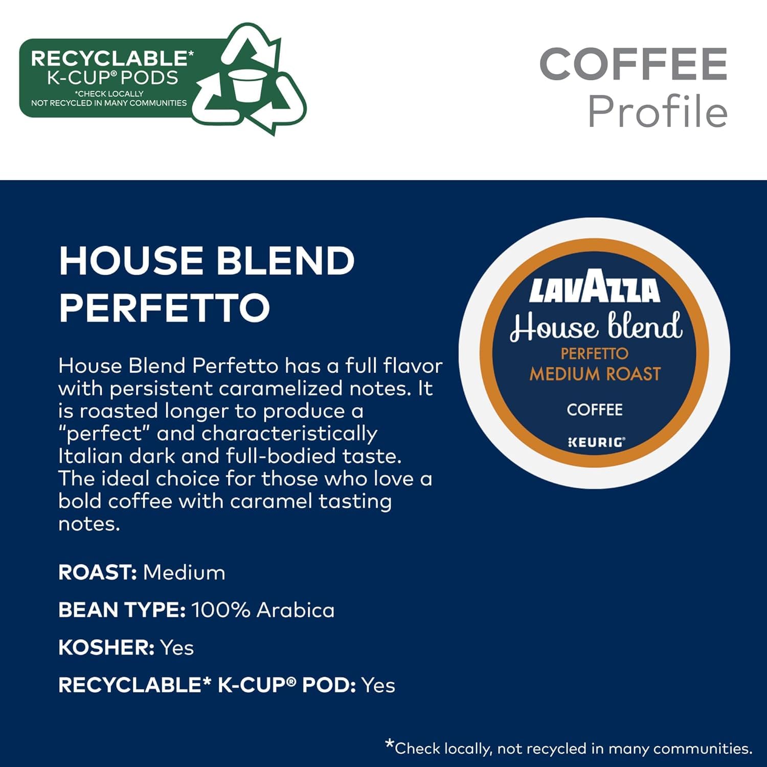 Lavazza K-Cups Coffee Pods Variety Pack - 80 Count (40 Each) - House Blend Perfetto (40) + Dolcevita Classico (40) - Medium Roast, 100% Arabica
