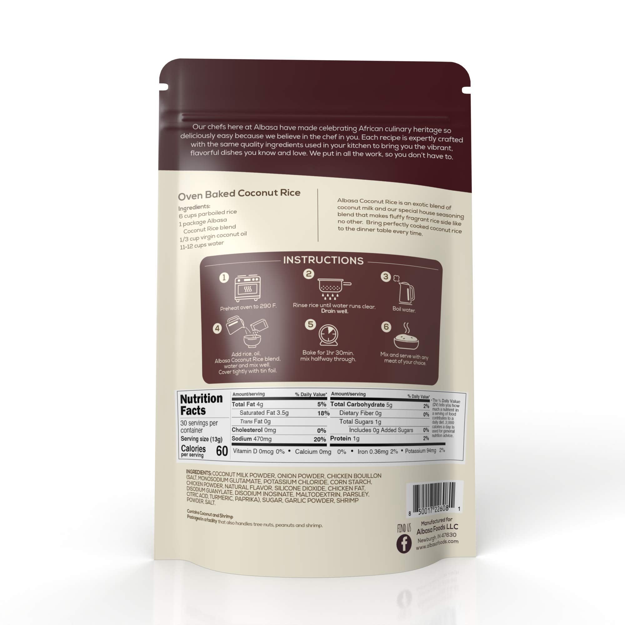 Coconut Rice Seasoning [Original(Not Spicy), 13.7oz] Real Coconut Milk, Seasoning and Spices
