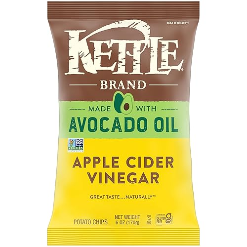 Kettle Brand Made with Avocado Oil Apple Cider Vinegar Chips, 6 Oz Bag