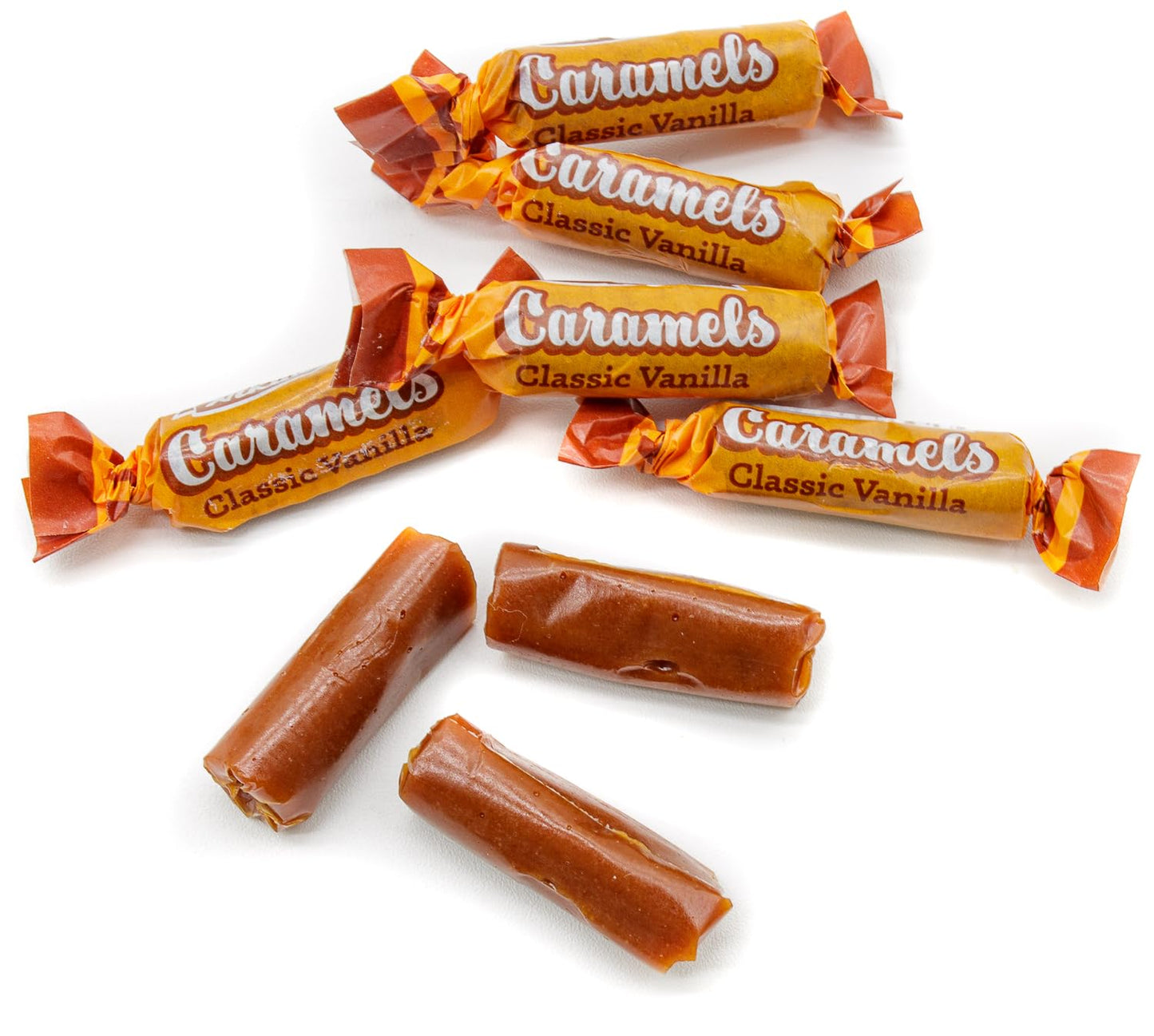 Caramel Candy Classic Vanilla 1 lb - Bulk Candy in Resealable Bag, Individually Wrapped for Freshness, Soft & Chewy, Gluten Free