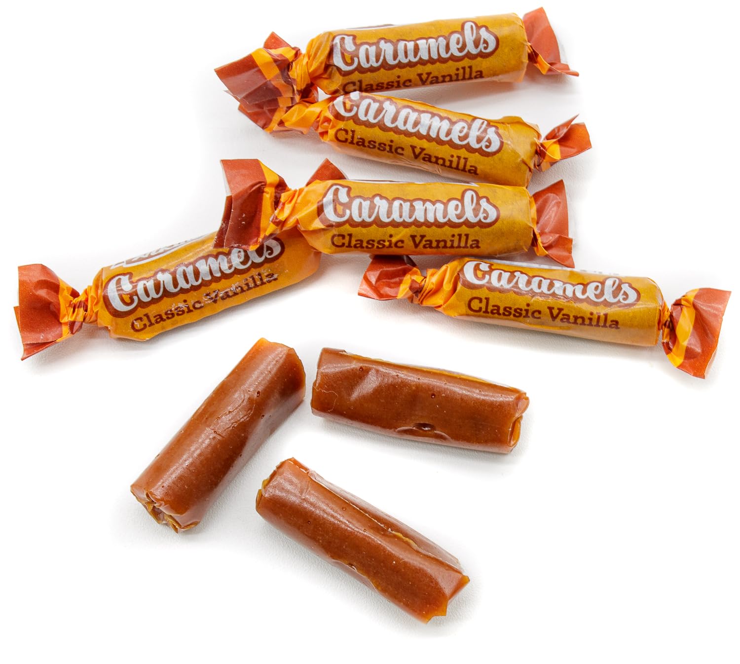 Caramel Candy Classic Vanilla 1 lb - Bulk Candy in Resealable Bag, Individually Wrapped for Freshness, Soft & Chewy, Gluten Free