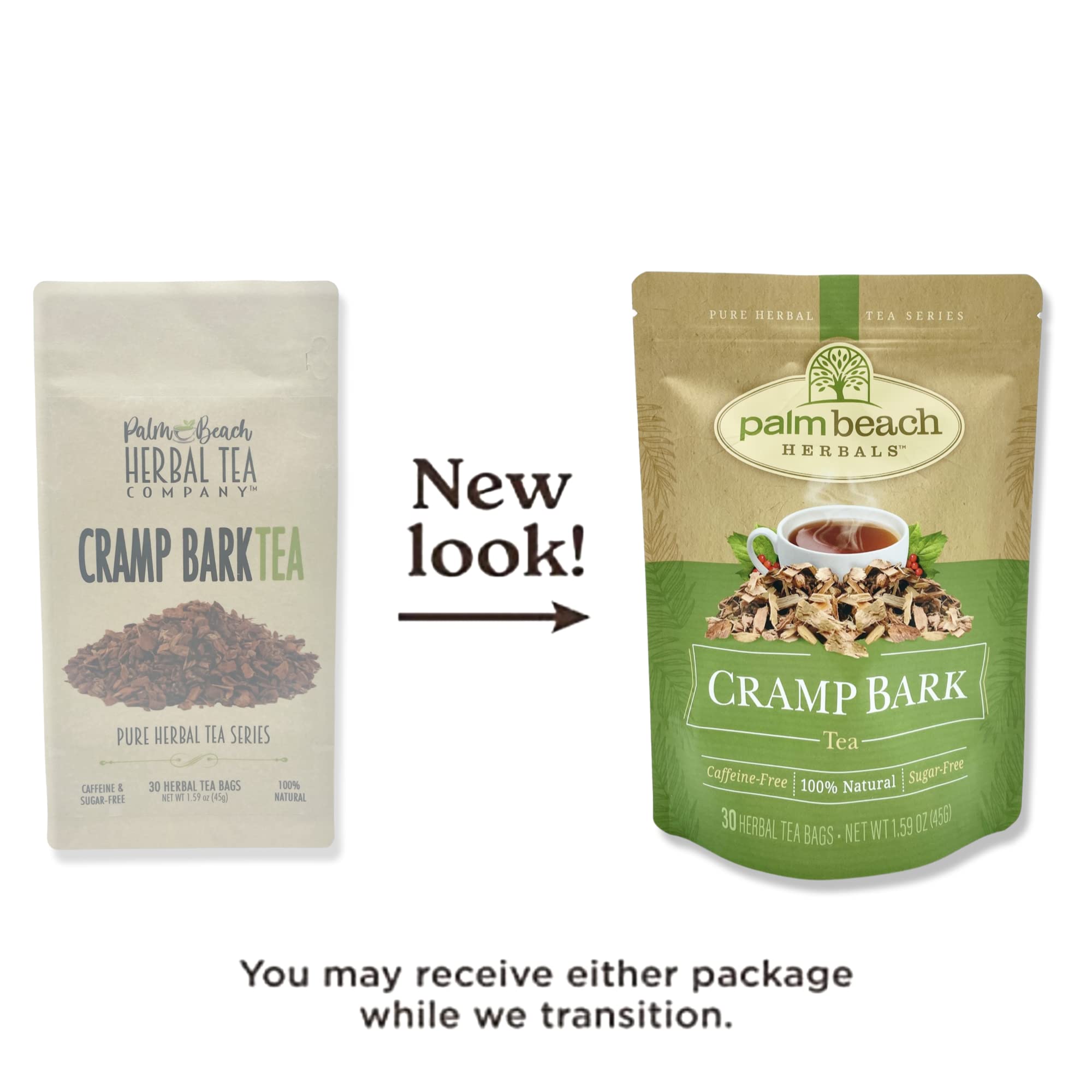 Palm Beach Medicinal Herbs - Cramp Bark Tea - Pure Herbal Tea Series, 30ct
