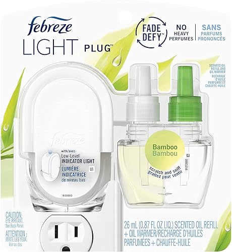 Febreze Light Plug Bamboo Starter Kit with Fade Defy Technology Pack of 2