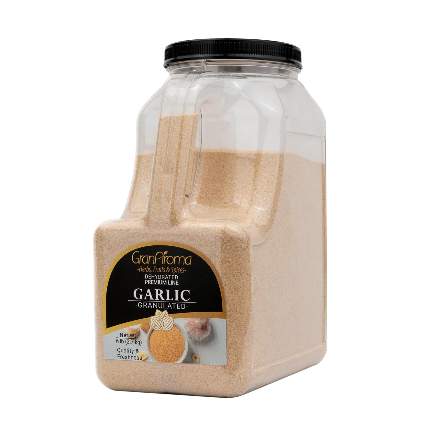 GranAroma Granulated Garlic, Versatile Seasoning, Dehydrated (6 Pound)
