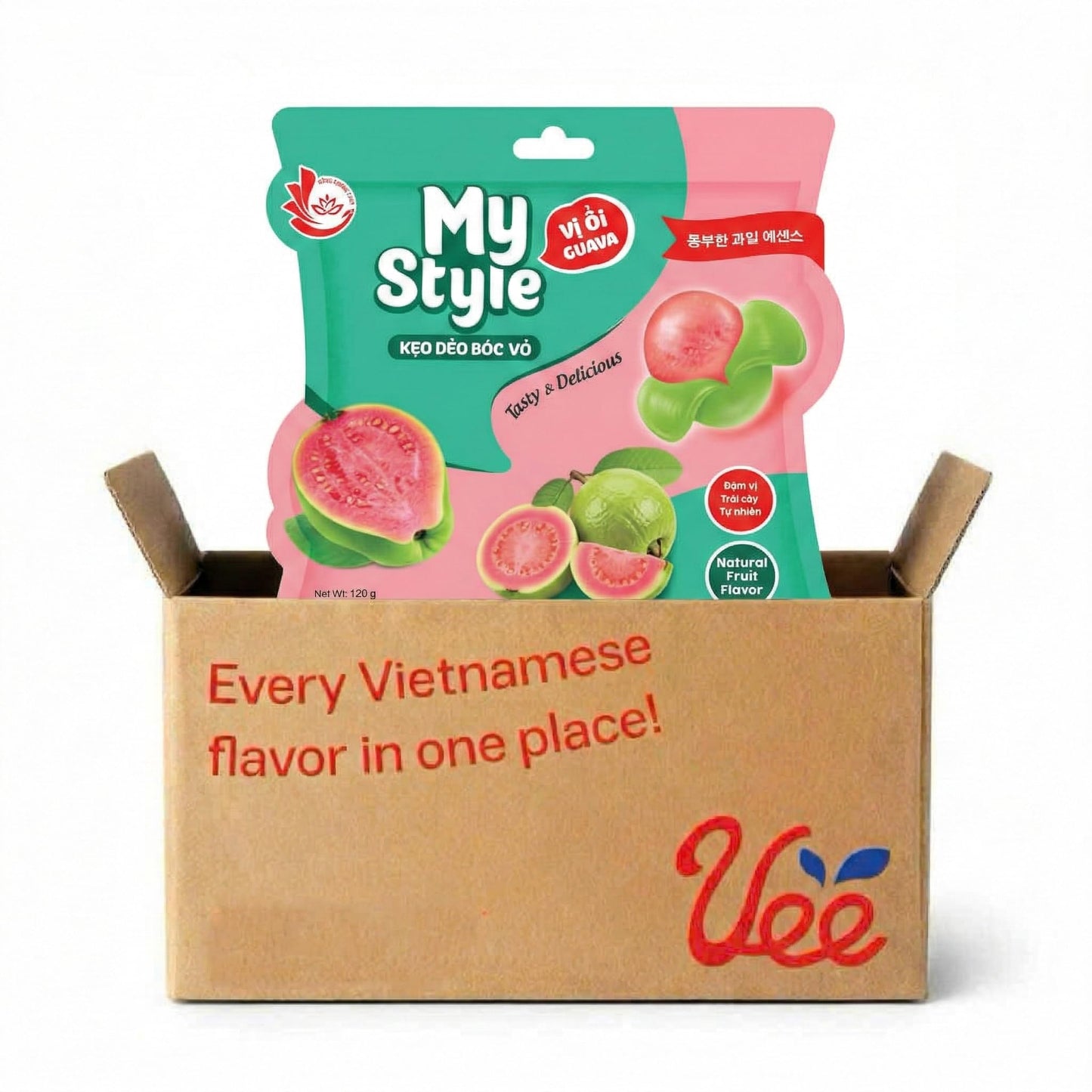 My Style 3D Peelable Gummy Candy - Authentic Vietnamese Tropical Fruit Candy, 4.23 oz (120g) Bag, Assorted Fruit Flavors, Made with Real Fruit Juice