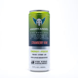 Angry Angel Strawberry Kiwi Natural Energy + Focus Drink (12 count) - Zero Sugar - Natural Caffeine from Yerba Mate - CoQ10 - B Vitamins - 12 oz Cans