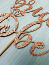 AMINJIE Bride to Be Cake Topper for Bridal Shower / Wedding Shower / Engagement / Bachelorette / Hen Party Decorations, Double-sided Rose Gold Glitter