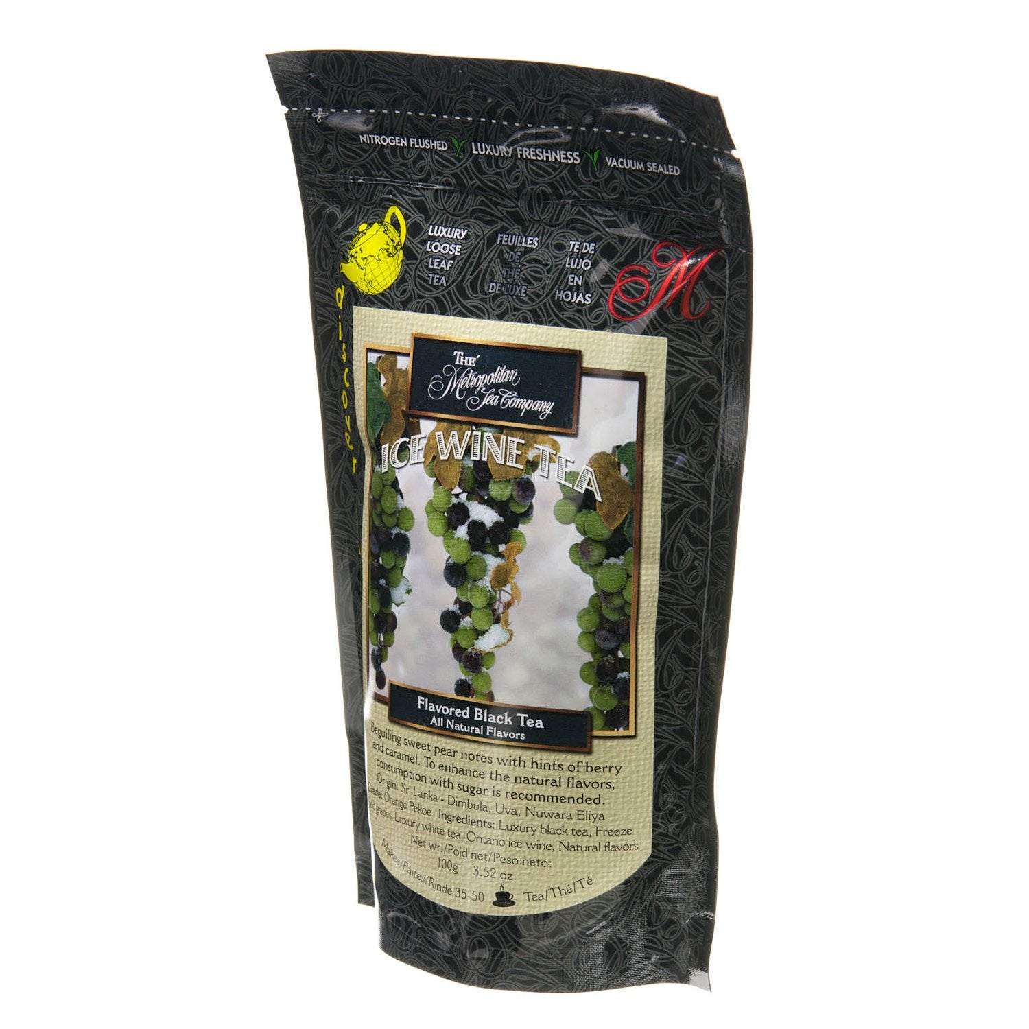 Metropolitan Tea Discovery Loose Tea Pack, Ice Wine Flavored Black, 100gm