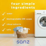 SANZ Hypoallergenic and Biodegradable Laundry Detergent - Outperforms Leading Brands*, Free and Clear, 64 Loads