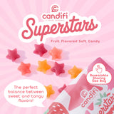 Candifi Dye Free Candy - Superstars Gummy Stars (8 oz) - Vegan Candy - Non GMO - Fruit Flavored Soft Chewy Stars with Natural Colors & Flavors