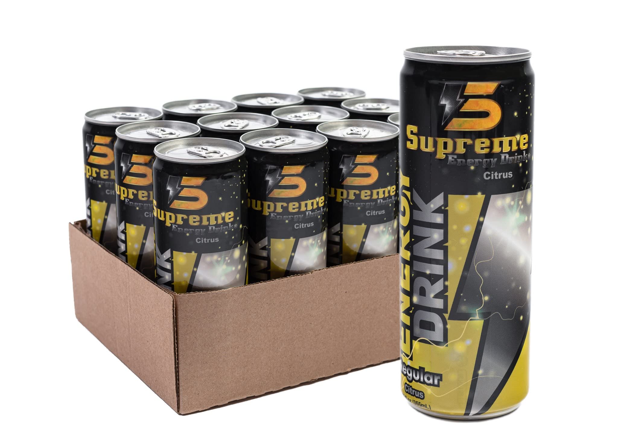 Supreme Energy Drink (Citrus Regular), Yellow, 12