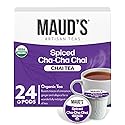 Maud's Organic Chai Tea Pods, 24 ct, Single Serve Tea Pods - 100% Gourmet Blended Tea Leaves, Compatible with Keurig K Cups Maker