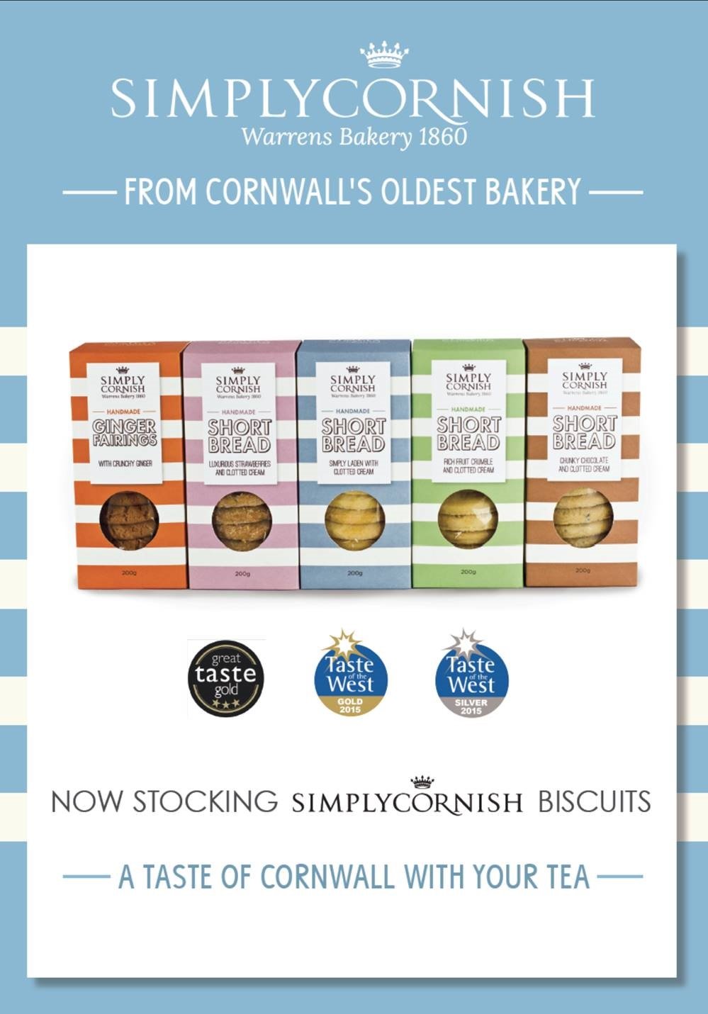 Simply Cornish Clotted Cream Shortbread 200 g (Pack of 6)