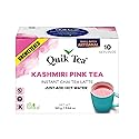 QuikTea Instant Unsweetened Kashmiri Pink Chai Tea Latte - 10 Count, Natural Pink Color with Hearty Spices Extracts, Low Caffeine, No Artificial