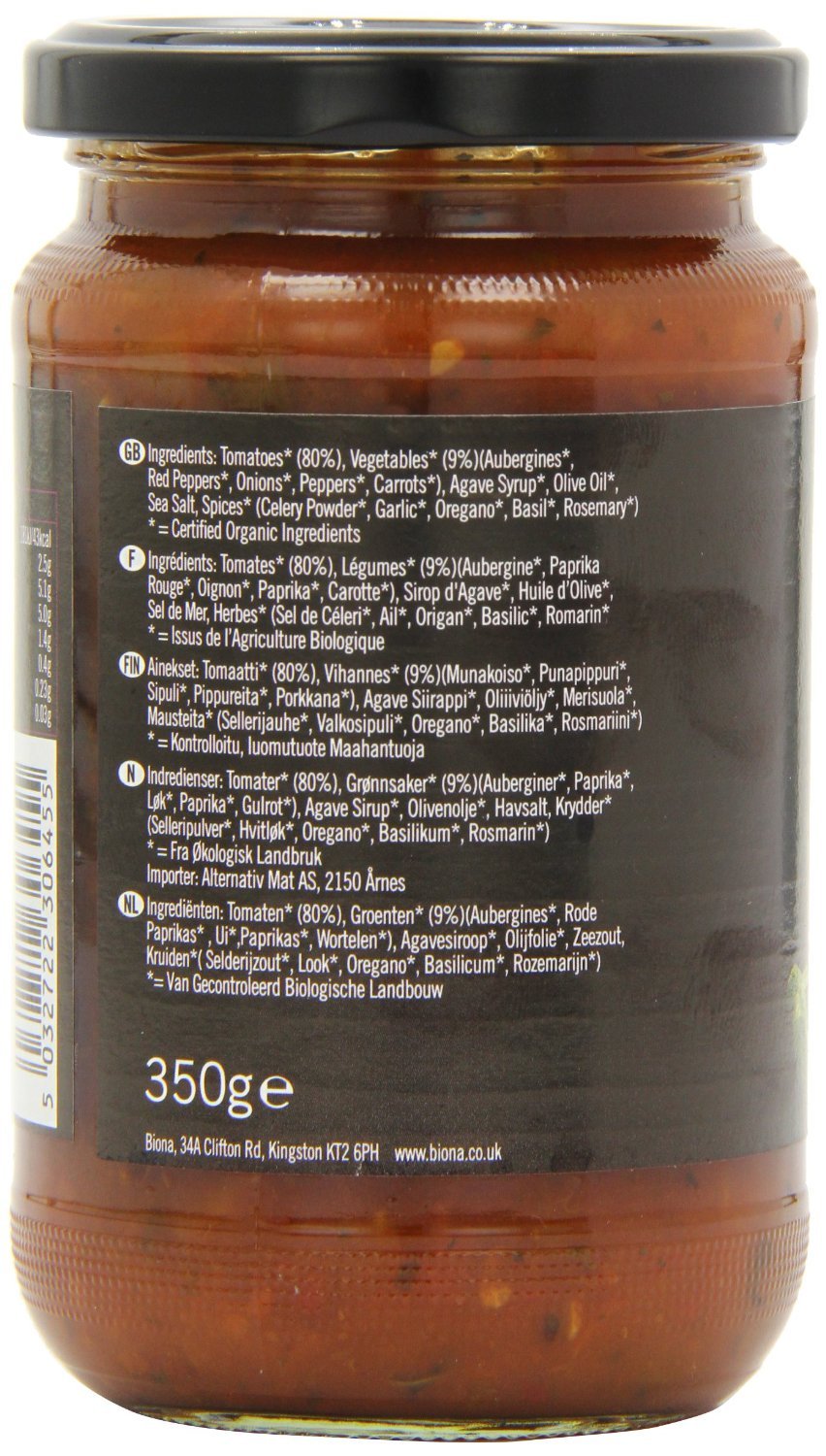 Biona Organic Tuscan Style Pasta Sauce 350g