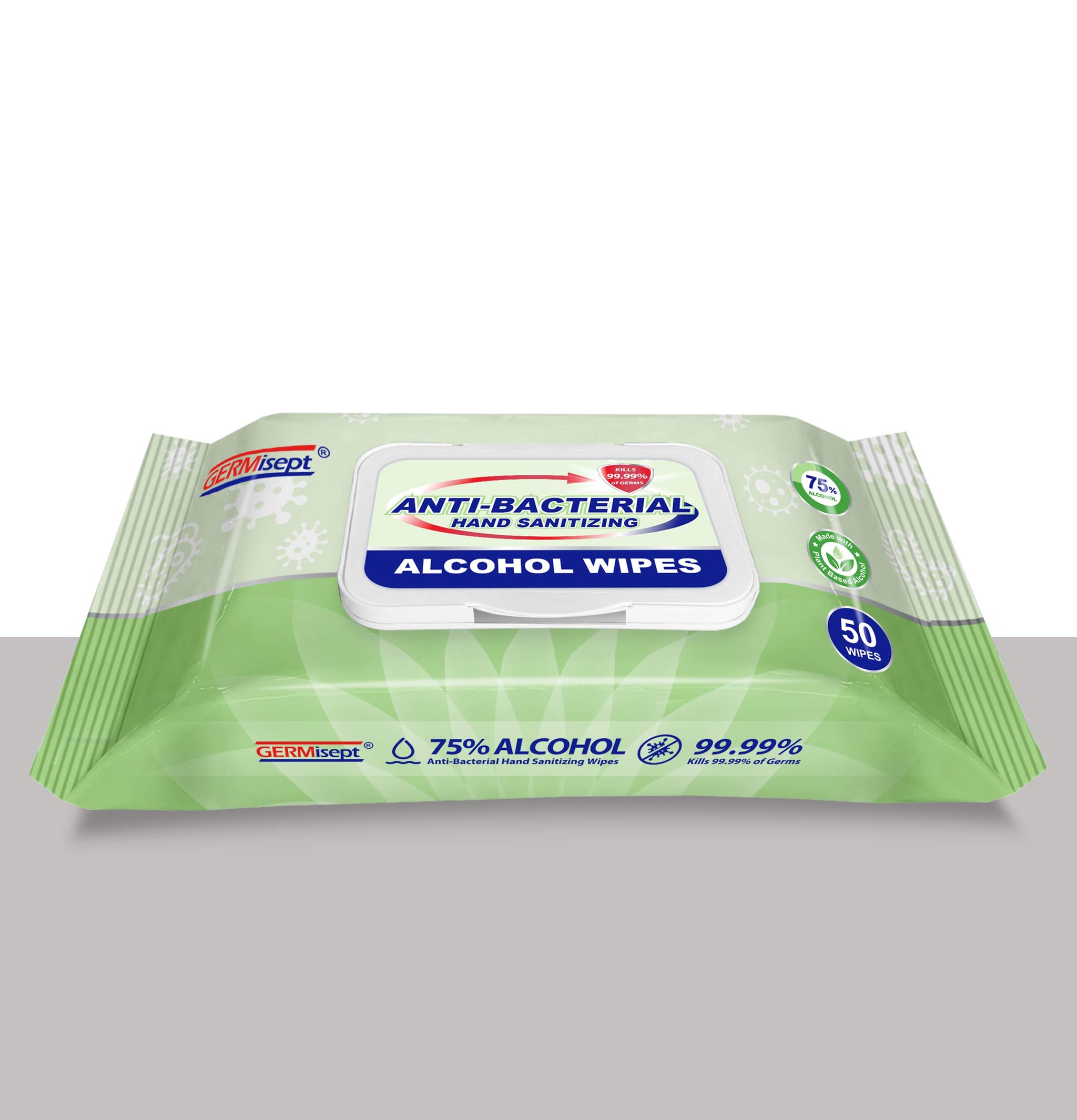 Freshnaps Germisept 75% Alcohol Advanced Hand Sanitizing Wipes | 50 Count per Pack x Pack of 3 = 150 Wipes
