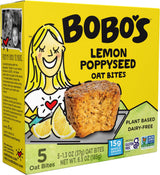 Bobo's Oat Bites Fruit Bites Variety - 15 Apple Pie & 15 Lemon Poppyseed, Whole Grain Oats, Plant Based, Non-GMO, Gluten Free Breakfast Bars, Healthy
