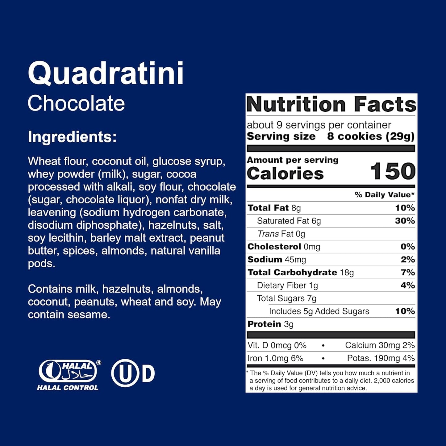 Loacker Quadratini Chocolate Wafer Cookies, 8.82 Ounce