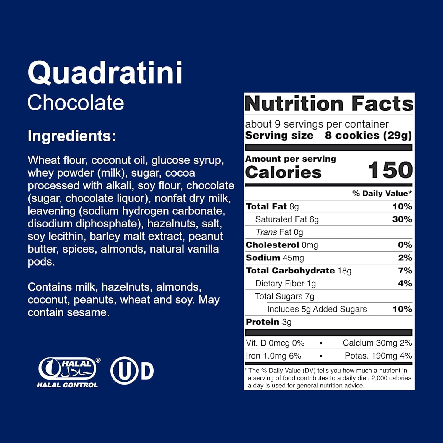Loacker Quadratini Chocolate Wafer Cookies, 8.82 Ounce