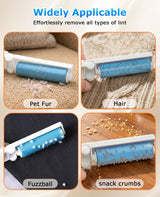 PASDUCHAS Mini Reusable Lint Roller, 15PCS Portable Washable Foldable Lint Remover Brush with Sticky Gel, Easy to Clean for Clothes and Pet Hair