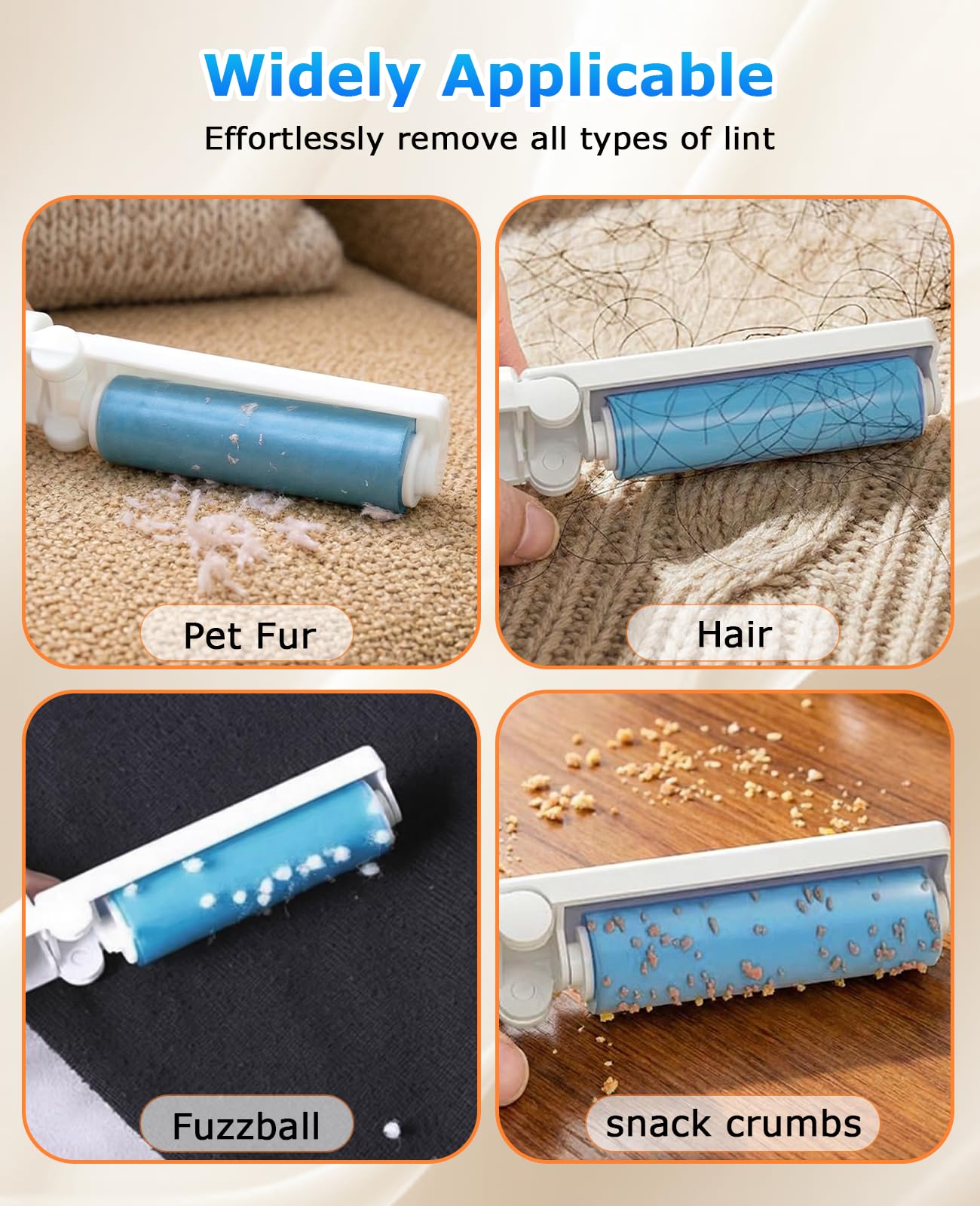 PASDUCHAS Mini Reusable Lint Roller, 15PCS Portable Washable Foldable Lint Remover Brush with Sticky Gel, Easy to Clean for Clothes and Pet Hair