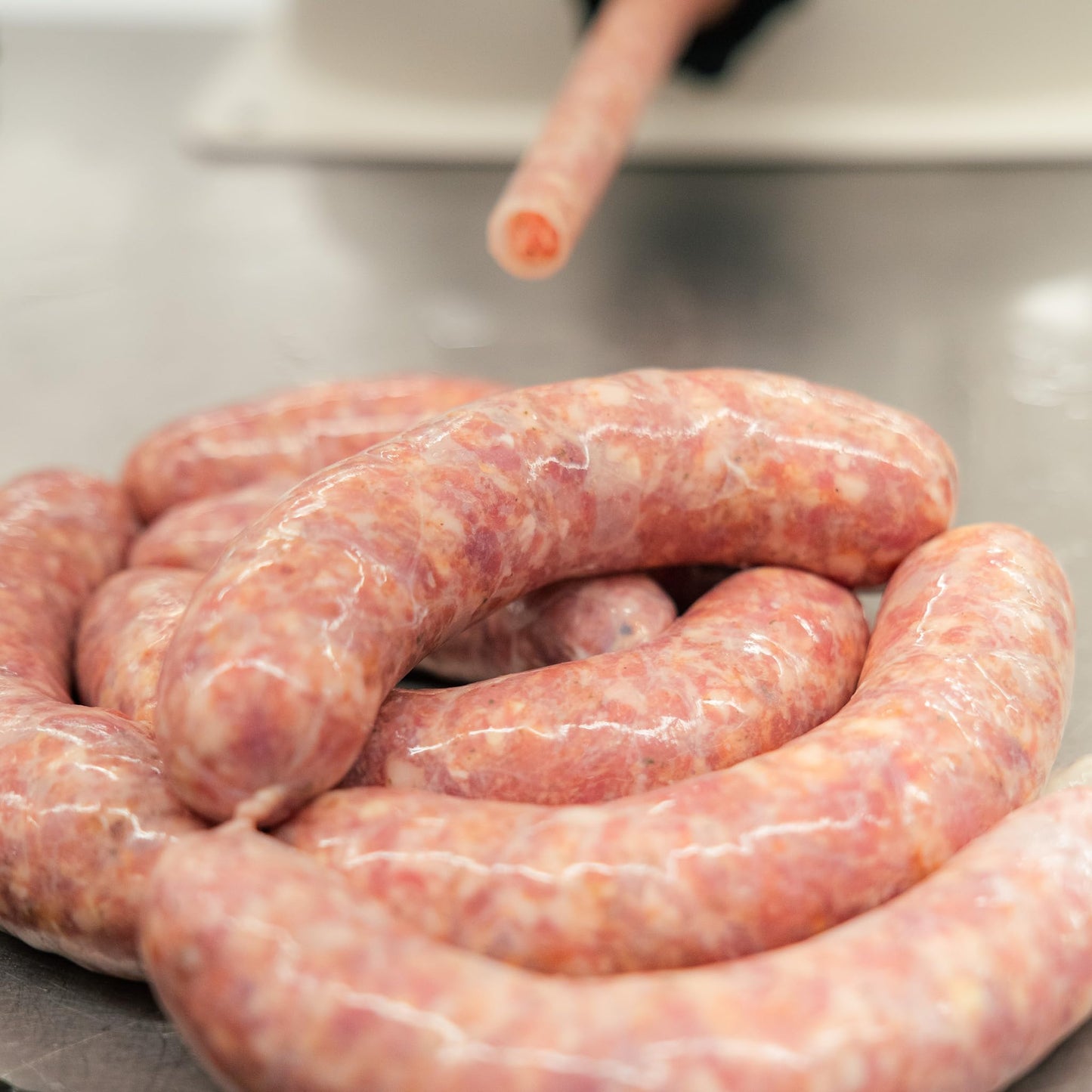 Bearded Butchers Philly Cheesesteak Bratwurst DIY Kit - Onion, Bell Pepper, Mushrooms, Mozzarella & 32mm-35mm Natural Hog Casings - Loaded Cheesesteak