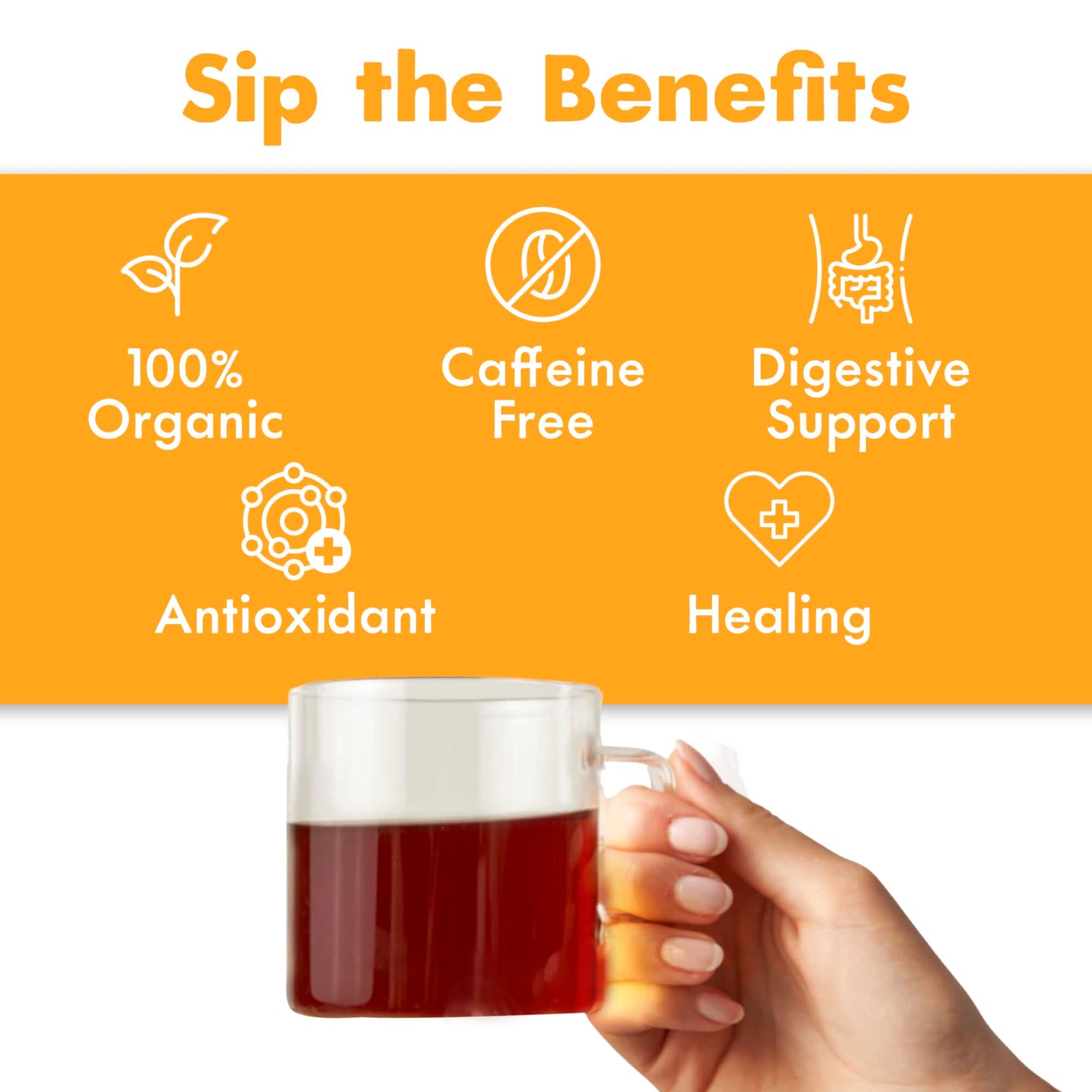 Big Heart Tea Co. Ginger Turmeric Tea, Certified Organic Tea Bags (20 Count) Herbal Caffeine Free Blend with Adaptogenic Tulsi, Peppercorn, Cinnamon