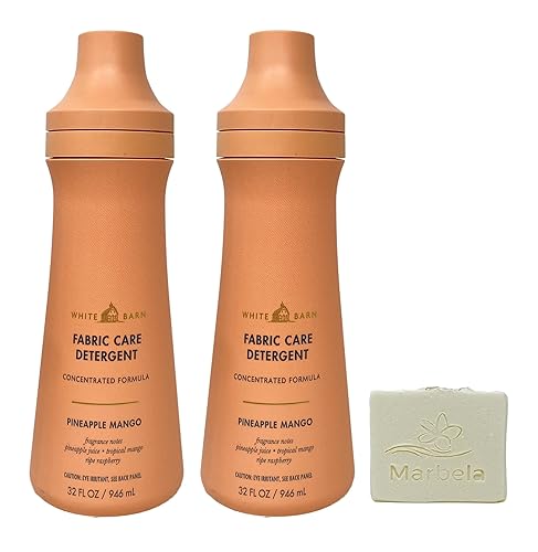 Bath & Body Works Pineapple Mango 2 Pack Fabric Care Detergent Gift Set with a Natural Oats Bar Soap