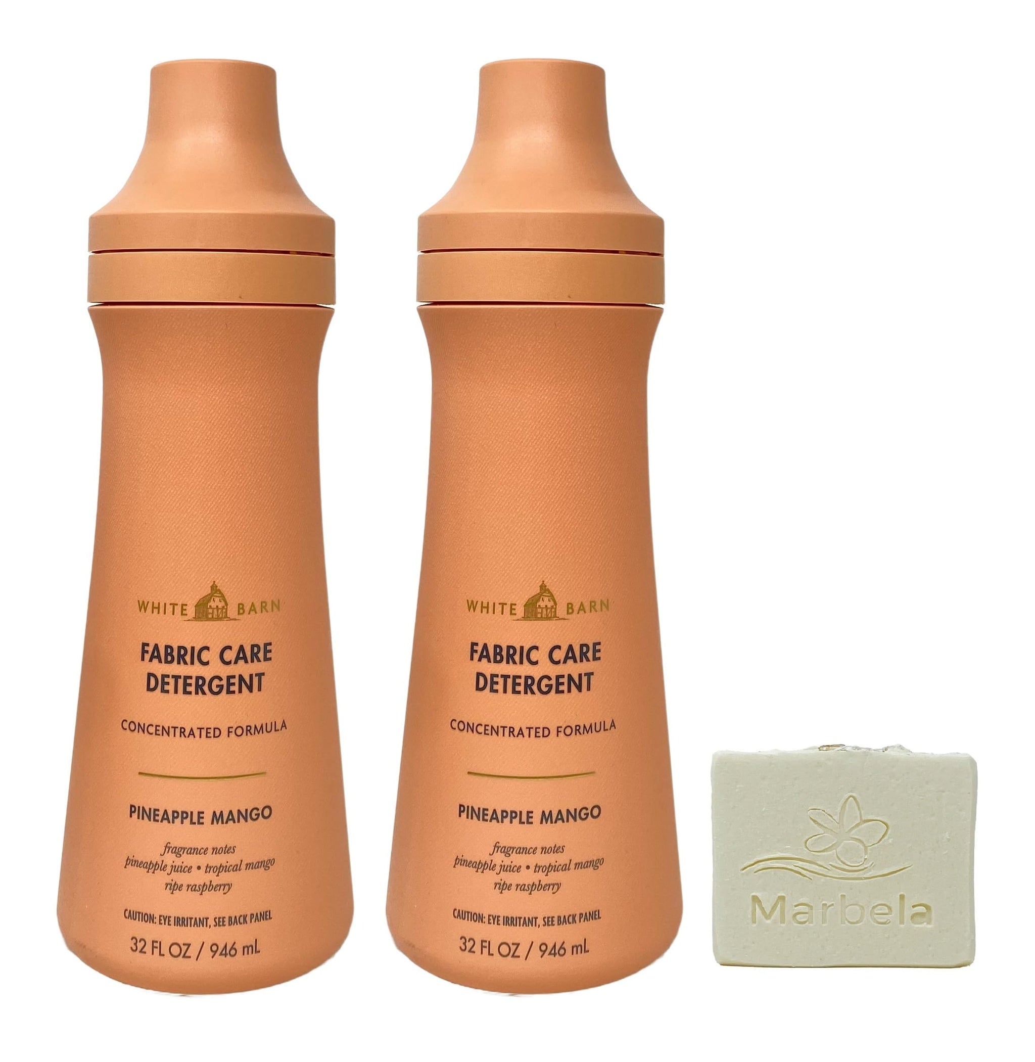 Bath & Body Works Pineapple Mango 2 Pack Fabric Care Detergent Gift Set with a Natural Oats Bar Soap