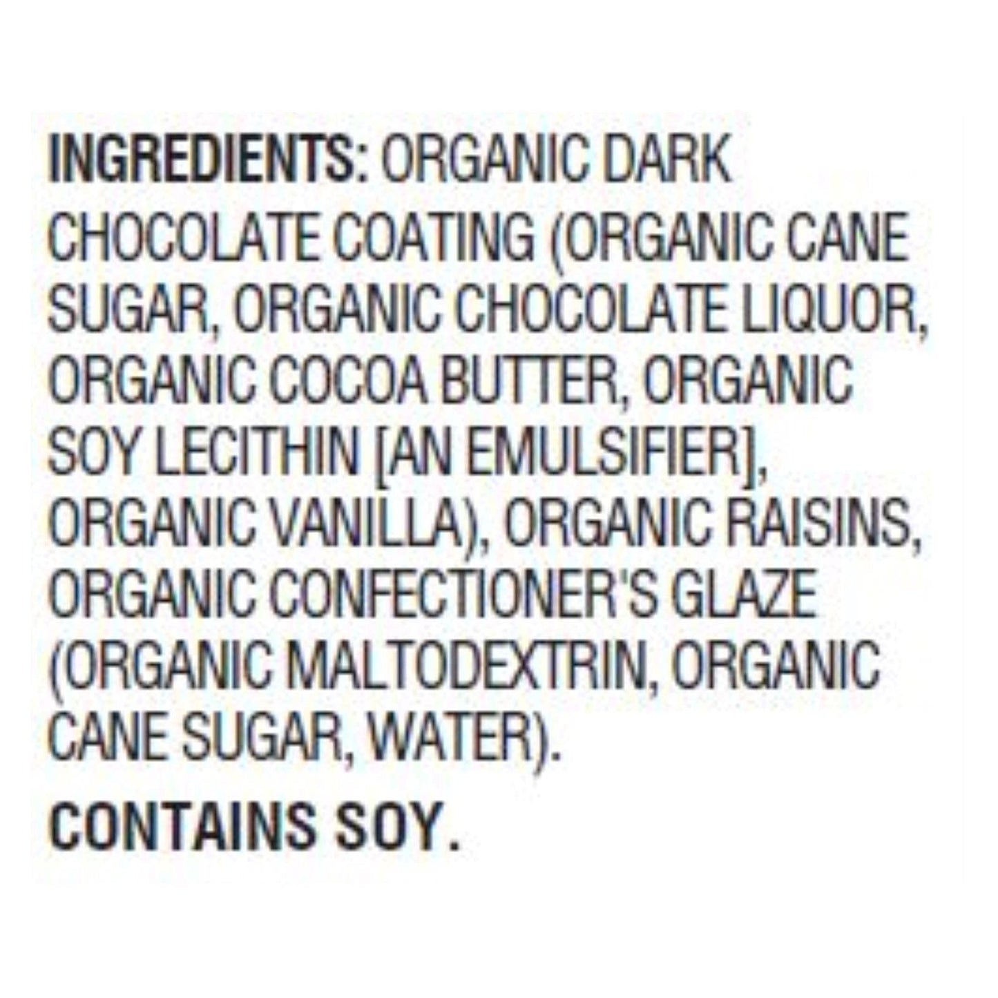 Organic Raisins; Dark Chocolate