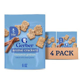 Gerber Animal Crackers, Snacks for Toddlers, Toddler Crackers, Vitamin E, Iron, Finger Foods, 4PK