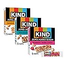KIND Zero Added Sugar Bars Variety Pack, Dark Chocolate Nuts & Sea Salt, Caramel Almond Sea Salt, Raspberry Vanilla Cashew, Low Sugar, Keto-Friendly