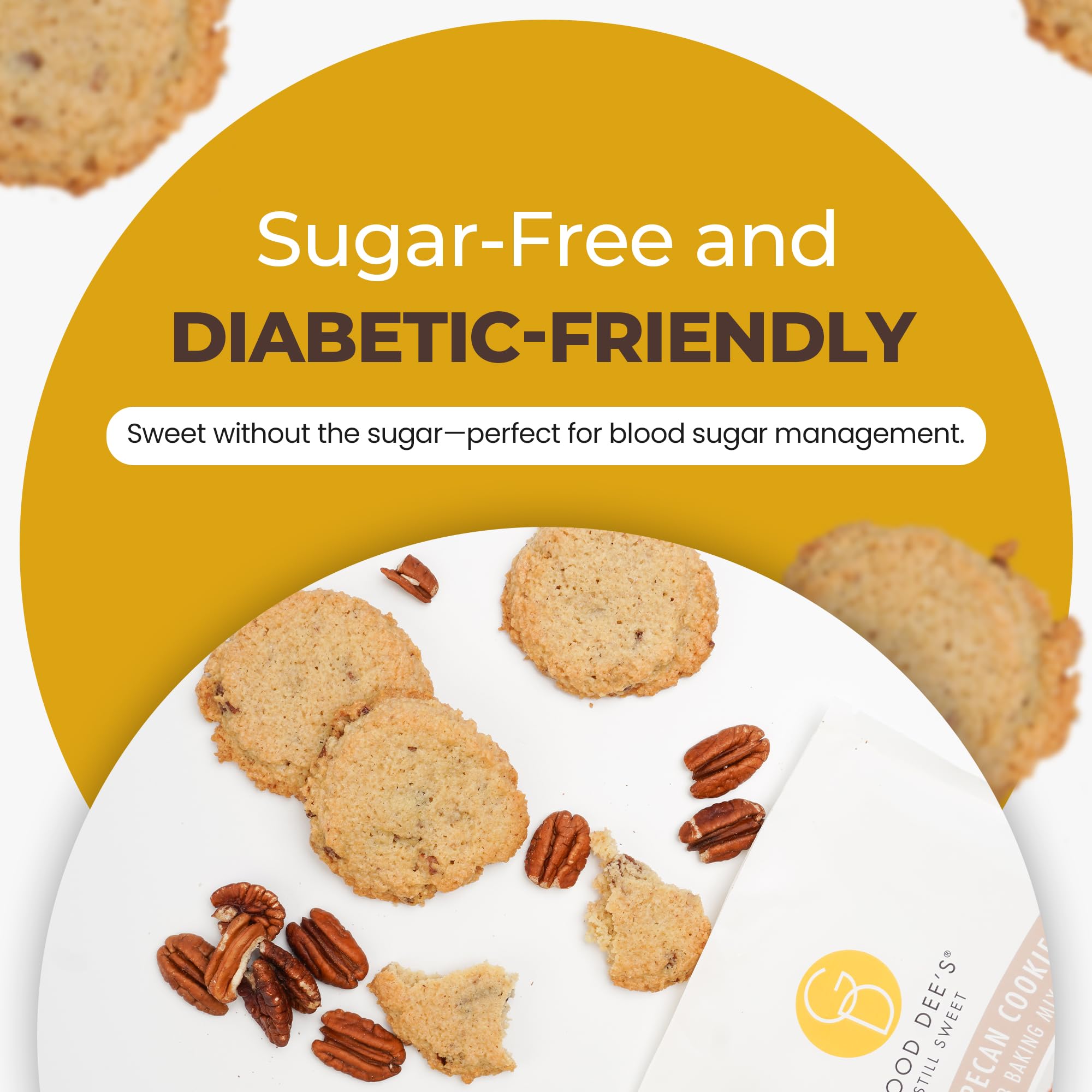 Good Dee's Butter Pecan Cookie Mix I Keto Baking Mix I Sugar Free, Diary Free, Gluten Free, Soy Free, Low Carb Cookie Mix I Diabetic and Atkins Friendly - 2g Net Carbs