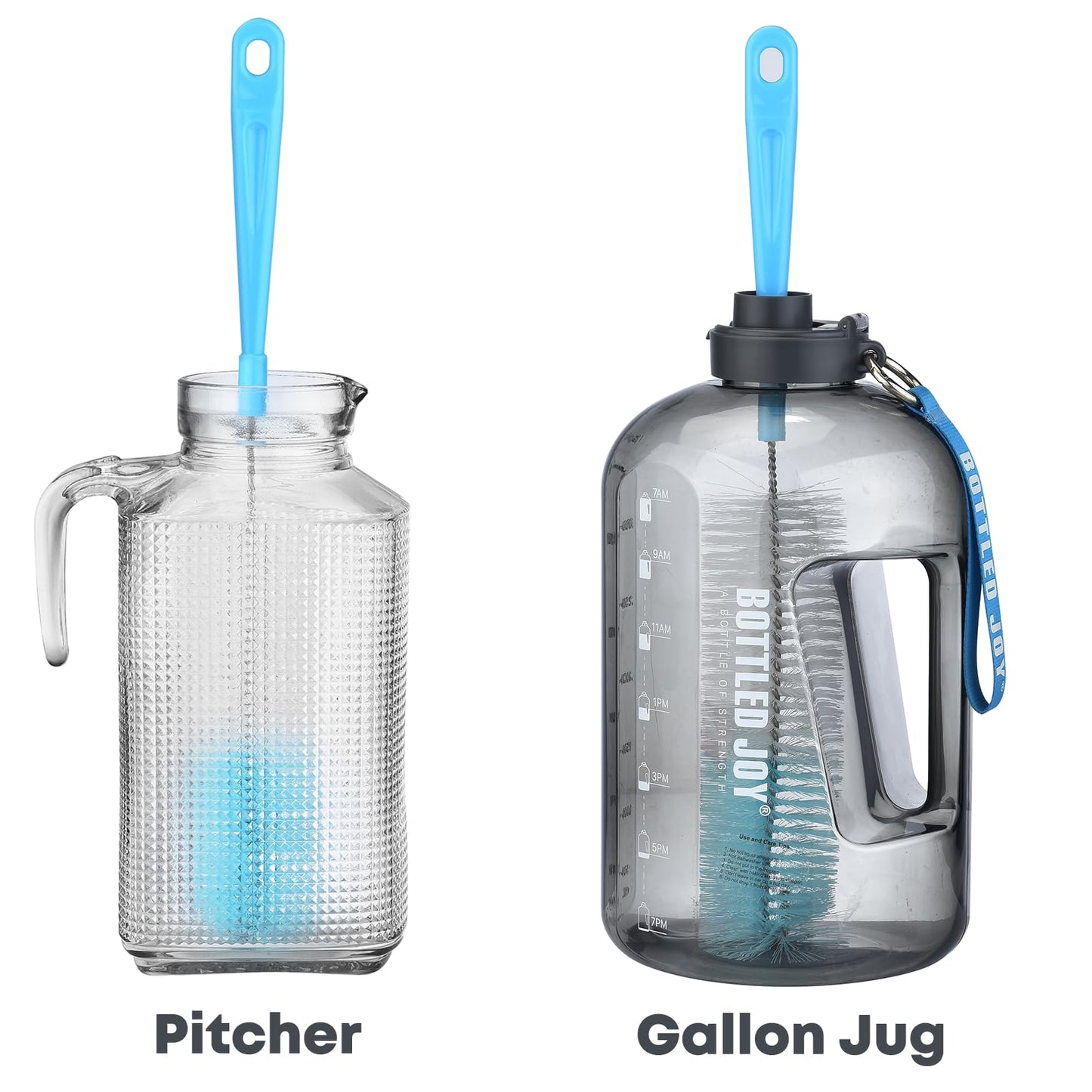 3-Pack Long Bottle Cleaning Brush for Narrow Neck Beer, Wine, Flask, Thermos, Sportwell, Pitcher, Brewing Bottle Cleaner, 16 Inches