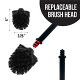 Splash Home Buena Stainless Steel Toilet Brush with Holder, Bowl Scrubber with Durable Cleaning Bristles, Hidden Brush with Splash Protective Disc