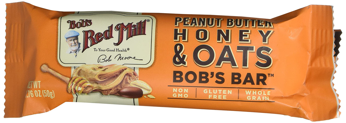 Bob's Red Mill Honey Oat Peanut Butter Bars, 1.76 Oz, Pack Of 12