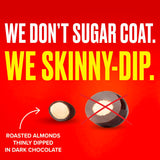 SkinnyDipped Dark Chocolate Peanut Butter Almonds, Healthy Snack, Plant Protein, Gluten Free, 3.5 oz Resealable Bags, Pack of 1