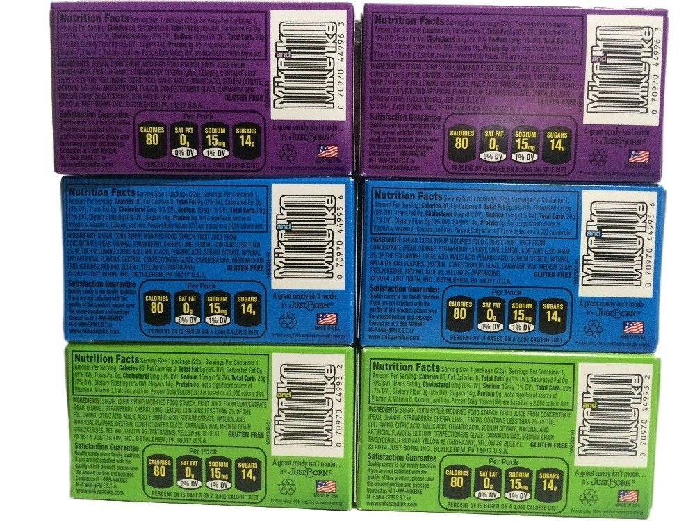 Mike and Ike Original Fruits, Jolly Joes, and Berry Blast Variety Pack .78 Ounce Boxes (30 Boxes Total - 10 of each Flavor)