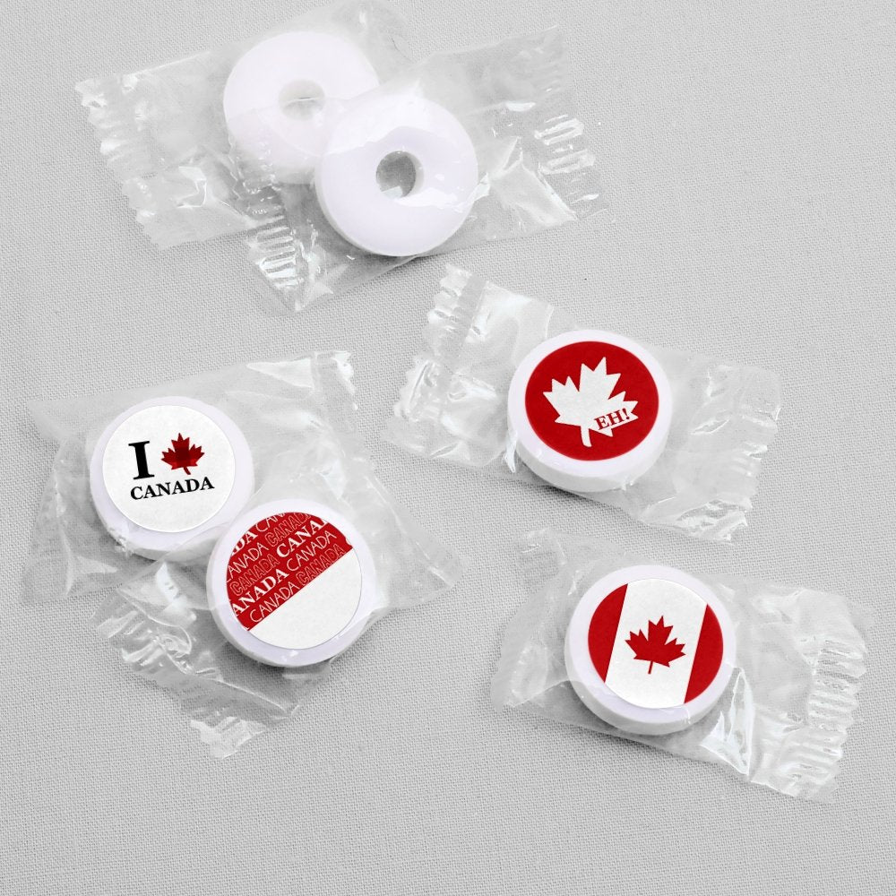 Canada DayParty Favors - Round Candy Stickers - 108pc
