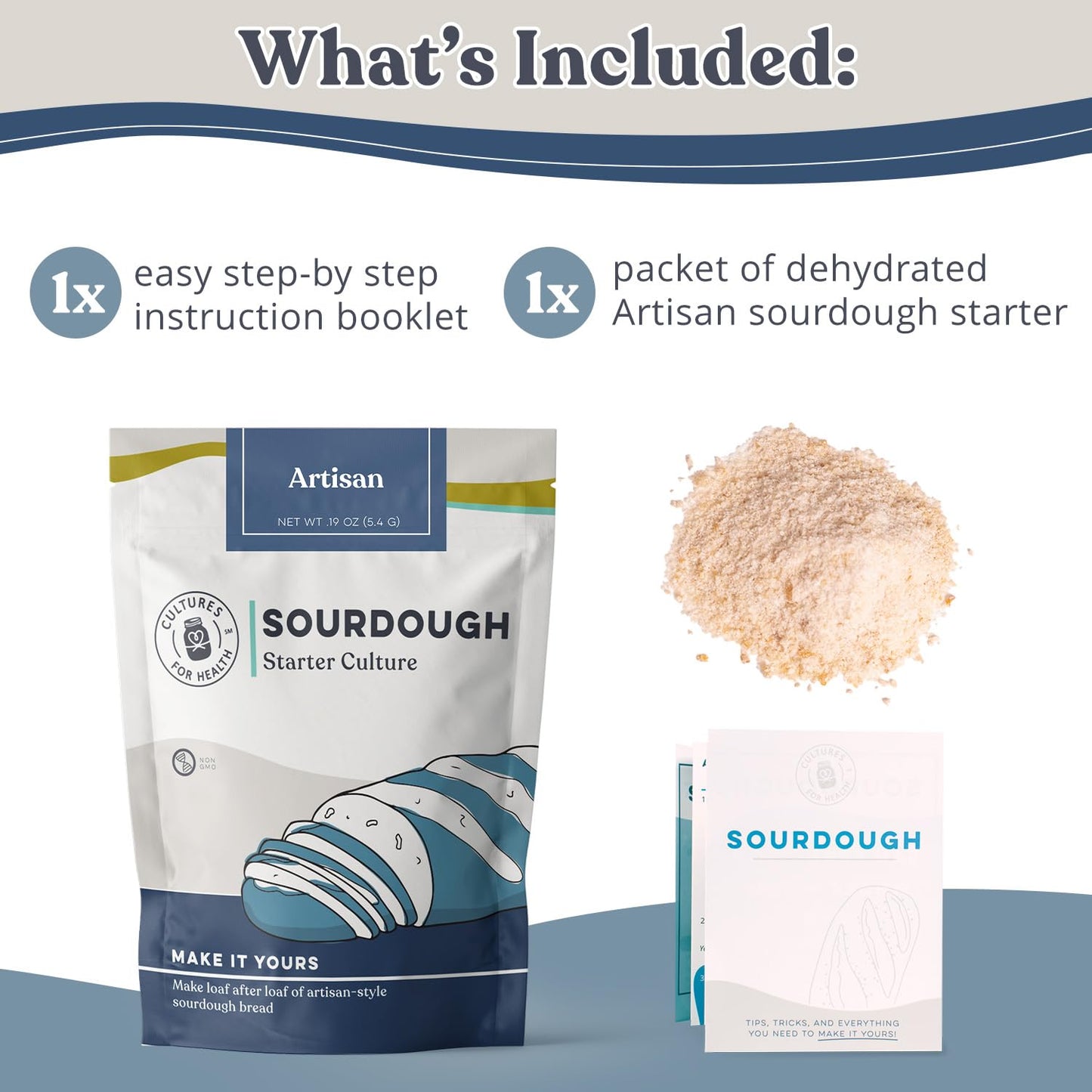 Artisan Sourdough Starter Culture | Dehydrated Starter for Bread Baking | Unbleached Rye Flour | Perfect for Beginners and Experienced Bakers | Gluten