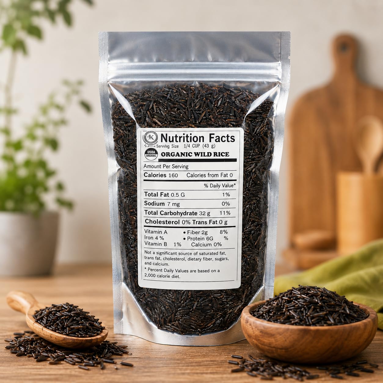 5 LB of Grown Organic Long Grain Wild Rice Bulk Kosher
