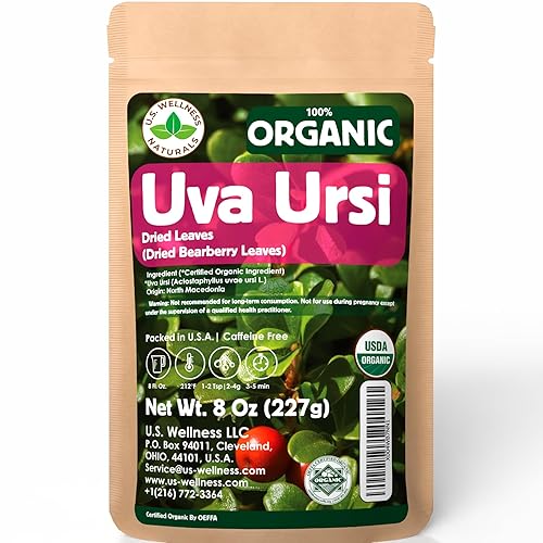 Organic Uva Ursi Dried Leaves - 8Oz (REAL WILD HARVEST) | 100% USDA Certified Organic | Loose Leaf (Arctostaphylos Uva-Ursi aka Bearberry Leaves aka